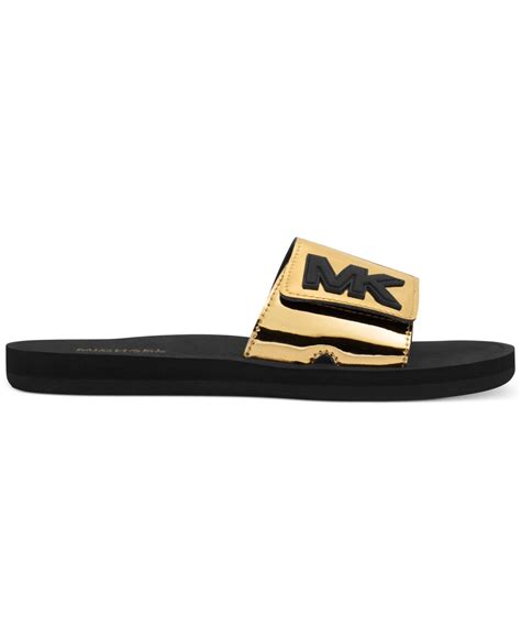 michael kors slides black and gold|Michael Kors slides size 11.